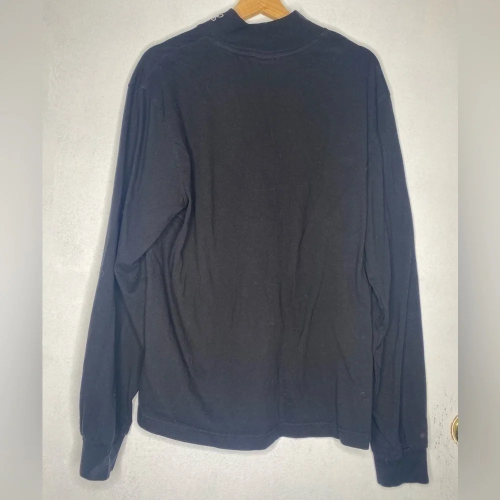 UO MENS BLACK LONG SLEEVE TURTLENECK 3 EMBROIDERED BUTTERFLY DETAIL